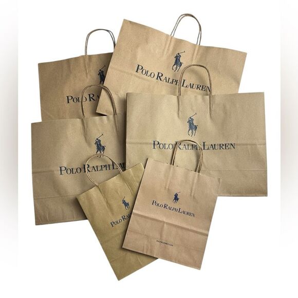 Polo Ralph Lauren Paper Shopping Bags Small & Medium Total of 6 - Picture 1 of 3